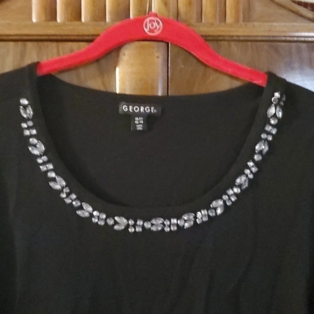 George Black Knit Embellished Sweater Sz 16-18 NWT